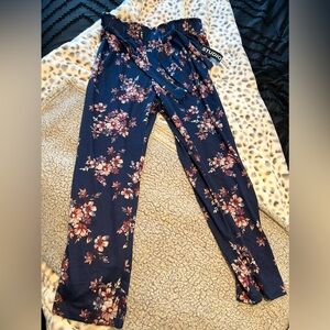 Studio 253 Floral Paper Bag Pants